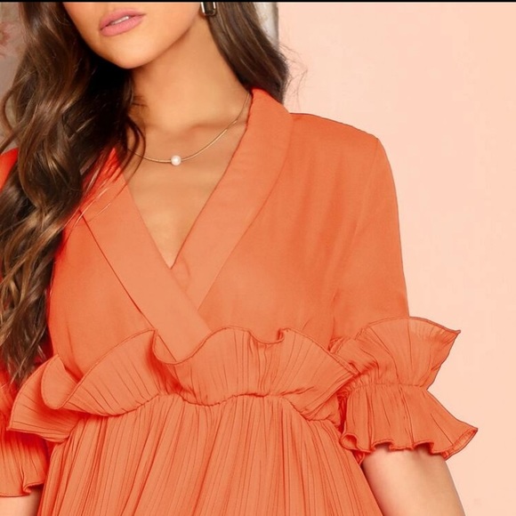 Pleated Ruffle Dress - Picture 3 of 4